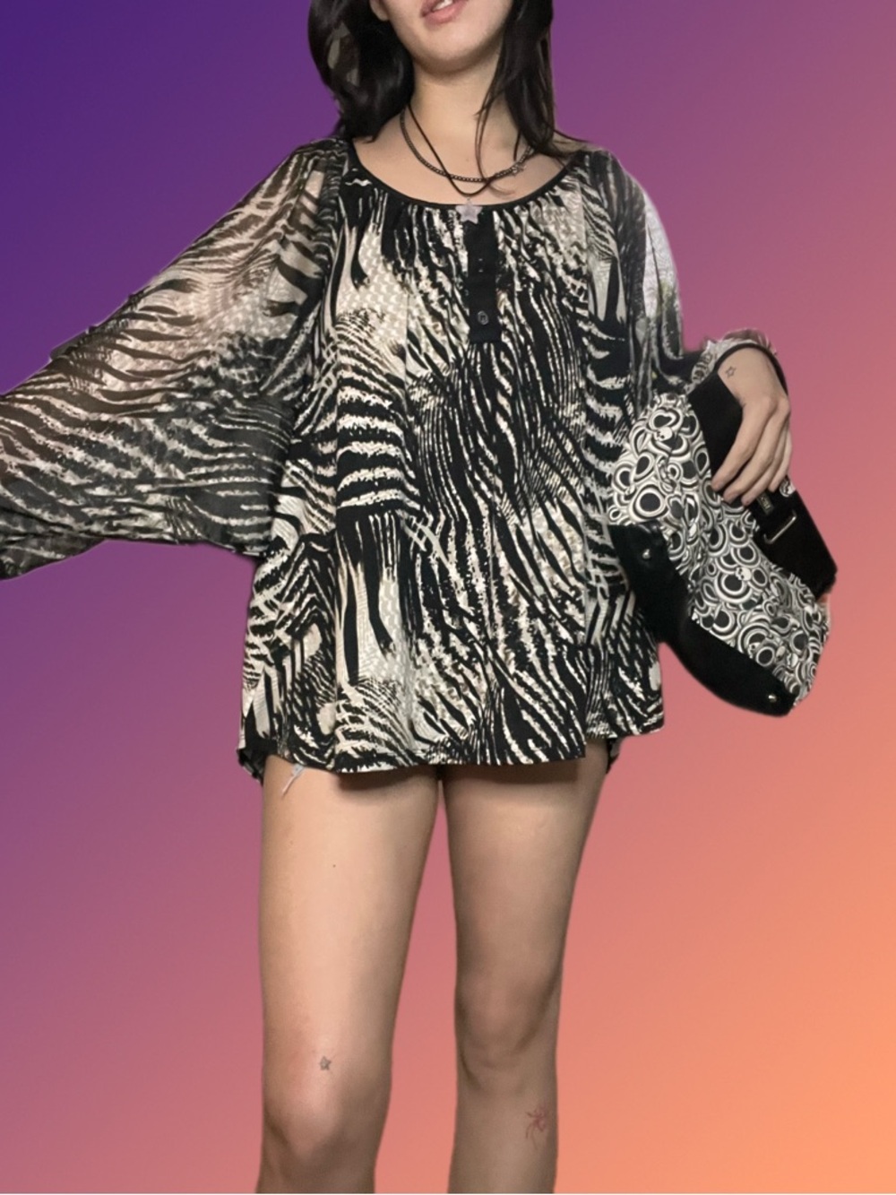 Black & White Zebra Print Tunic